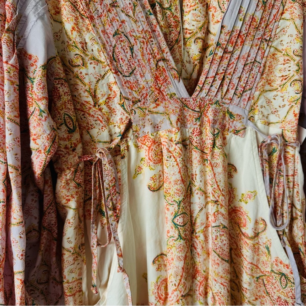 Free People Blooming Fields Boho Paisley Wide Leg Jumpsuit Size S - Picture 5 of 8